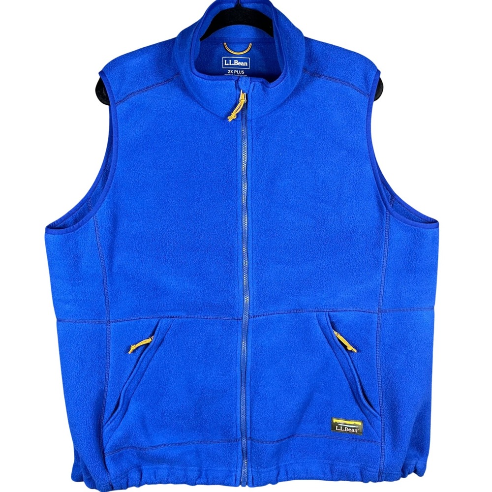L.L.Bean Fleece Vest Womens 2X Plus Blue Full Zip Recycled Polyester 505384